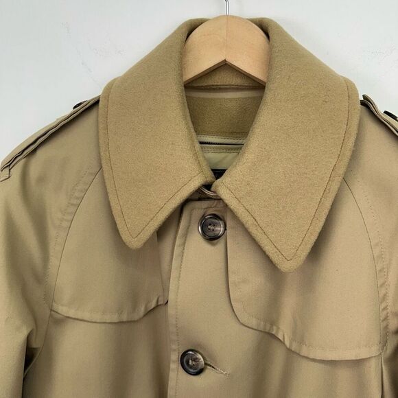 Eddie Bauer Women’s Vintage Goose Down Zip Out Lining Tan Wool Collar Trench Coa - Picture 8 of 16